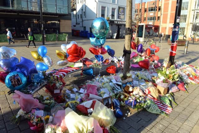Tributes to Connor Brown left in Park Lane.