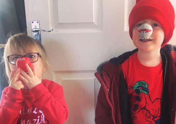 Red Nose Day in Sunderland. Evelyn, age 3 and Francis, age 5. Picture: Alexandra Evelyn.