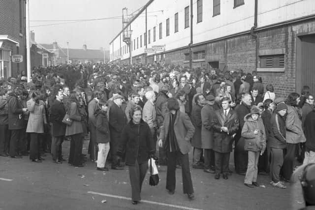 The queues for 1973 Cup Final tickets.