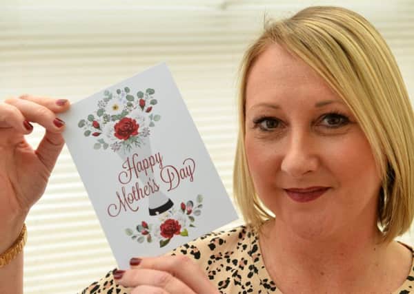 Nicola Ward with the Mother's Day card