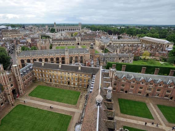 The buildings of Cambridge University from above. Picture: PA.