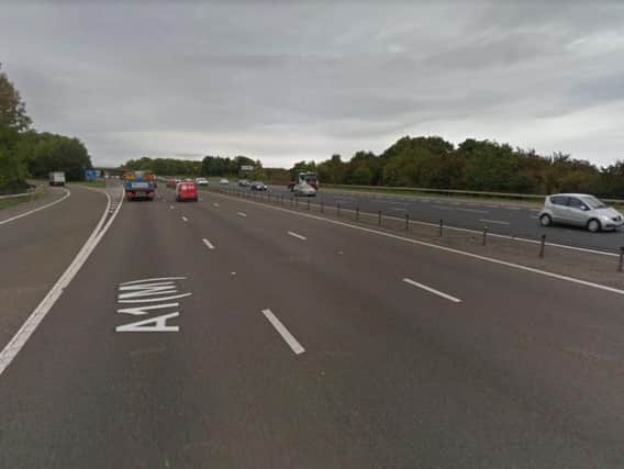 The collision has closed an entry sliproad on the northbound carriageway of the A1(M). Image copyright Google Maps.