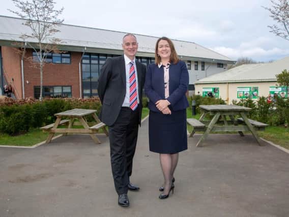 Rob Lawson, chirman of governors, and Ellen Thinnesen, chief executive, at Northumberland Colleges Kirkley Hall campus.