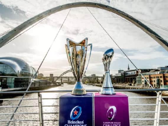 The trophies are touring the North East as part of the Newcastle 2019 Finals. Picture by INPHO/James Crombie.
