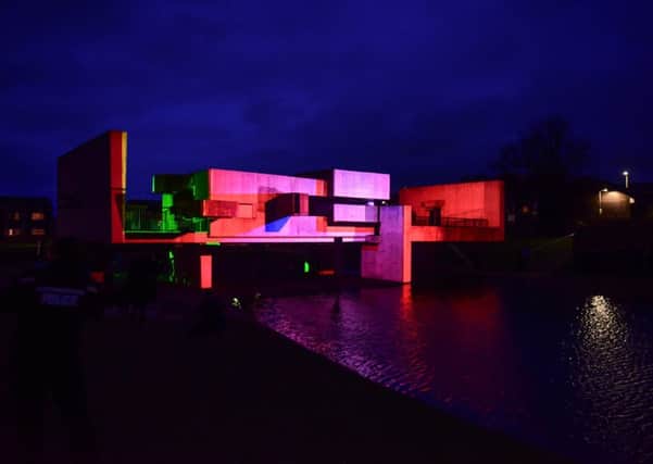 Illuminated Apollo Pavilion in Peterlee tonight.