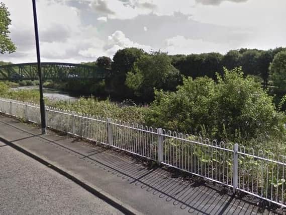 Emergency services called to River Wear where it passes between Fatfield and Houghton. Picture by Google