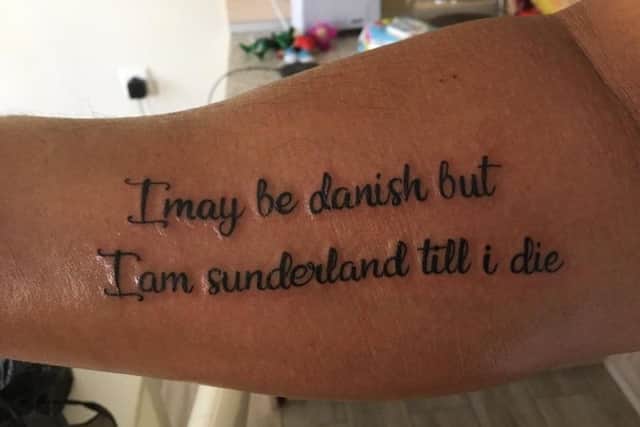 Anders tattoo for his beloved Sunderland.