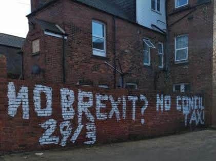 The words were painted in locations around Eden Vale at the weekend.