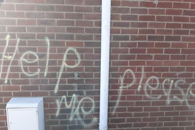One of the sites of the graffiti attack in Plains Farm last month.