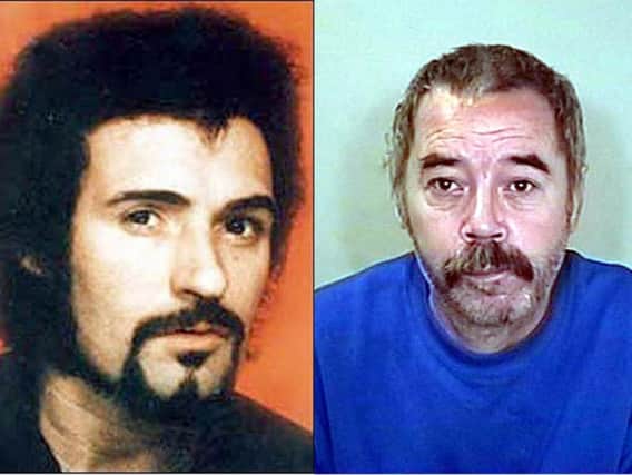 Composite picture of Peter Sutcliffe, left, and John Humble, right.