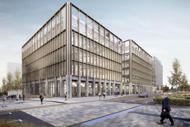 An artist's impression of new public sector hub at Vaux site view from Keel Square