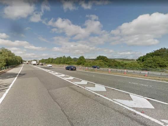 The collision happened on the A1(M) northbound near Durham. Image copyright Google Maps.