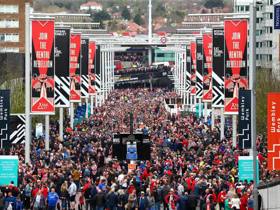 Sunderland fans on Wembley Way. Getty Images.