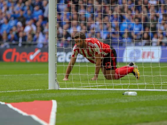 Sunderland striker Will Grigg endued a frustrating afternoon at Wembley.