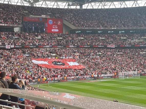 Sunderland supporters unveiled their new banner before the Checkatrade Trophy final