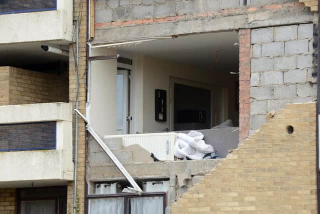The damage caused to the flat in Collingwood Court, Sulgrave, after the suspected gas blast.
