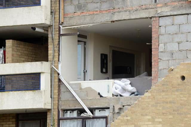 The damage caused to Collingwood Court in the suspected gas explosion.