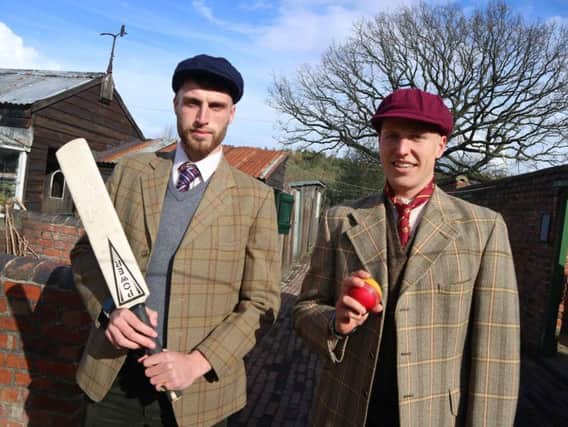 George Harding and Brydon Carse, from Durham Cricket, visited Beamishs 1900s Pit Village ahead of the Trophy Tour to help celebrate the regions cricketing heritage.