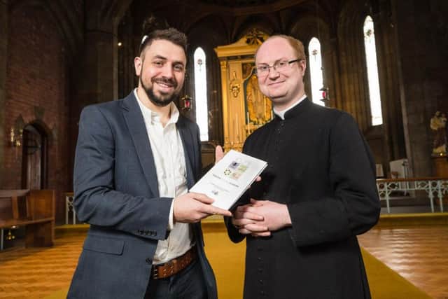 Nathan Bruce and Fatherr Kyle discuss the Parish Giving Scheme