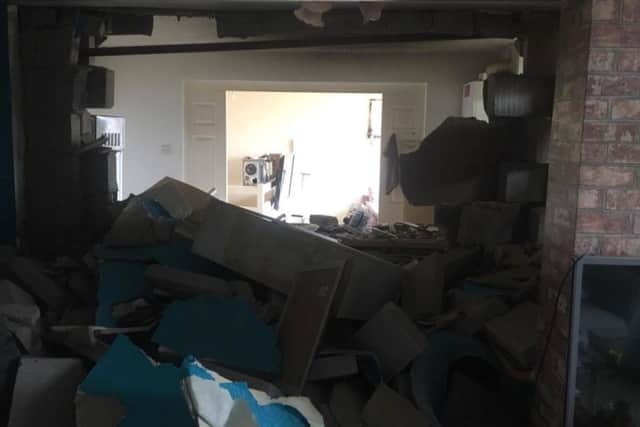 The damage inside the flat. Picture by Tyne and Wear Fire and Rescue
