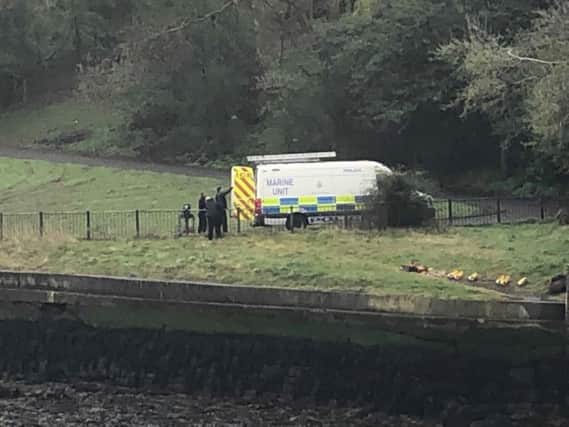 Police search teams close to the banks of the River Wear at the weekend.