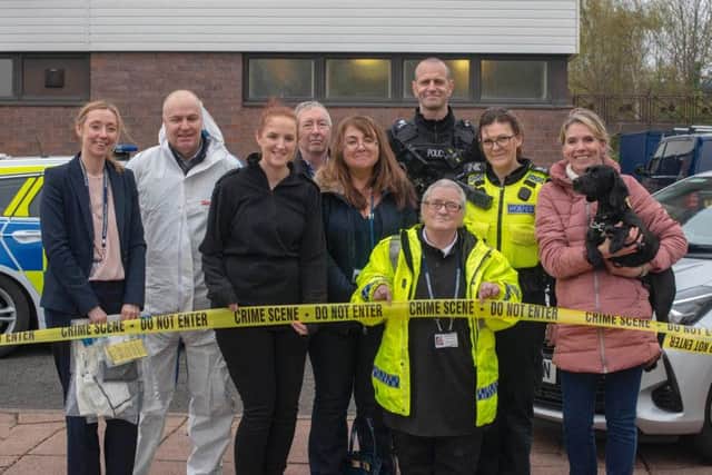 Margaret with Northumbria Police officers and staff who gave up their spare time to make her dream come true.