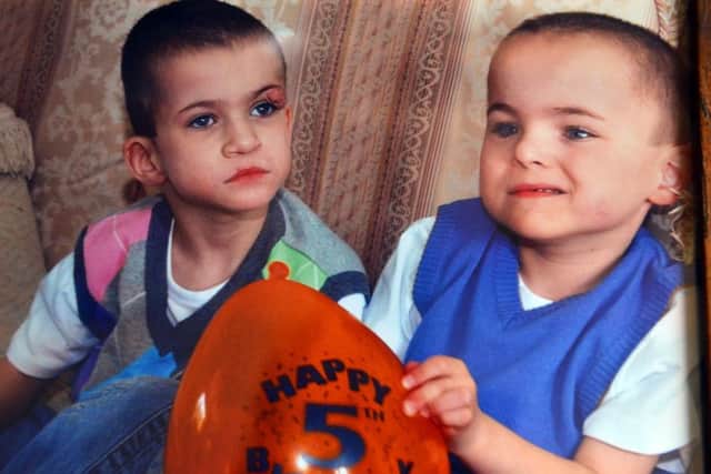 Thomas and brother Jack Ferry (L) on their fifth birthday.