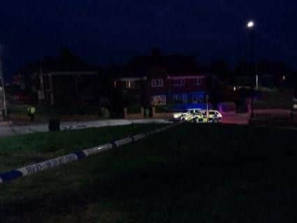 Police at the scene of the crash on Hewitt Avenue in Sunderland on Thursday night.