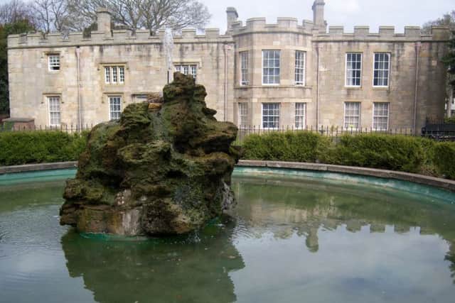 The fountain in front of the side entrance of Houghton Rectory.