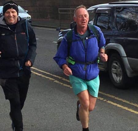 Steve Burn (left) and Mark Howells on their run from Rochdale to Sunderland.