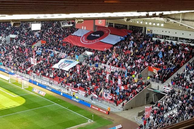 The Roker End unveil their new flag display