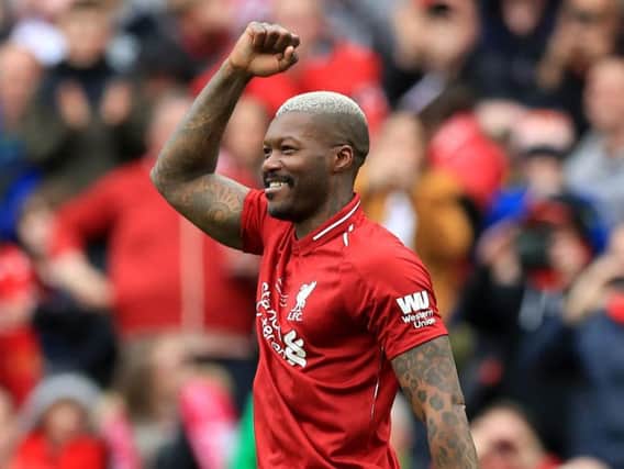 Former Sunderland striker Djibril Cisse, pictured playing for Liverpool in a recent Legends match, is said to be 'absolutely fuming' at the racist abuse his sons have suffered. Pic: Peter Byrne/PA Wire.