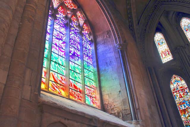 A new stained glass window has been unveiled at Durham Cathedral.