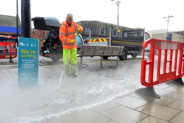 The deep clean of Sunderland city centre began two weeks ago.