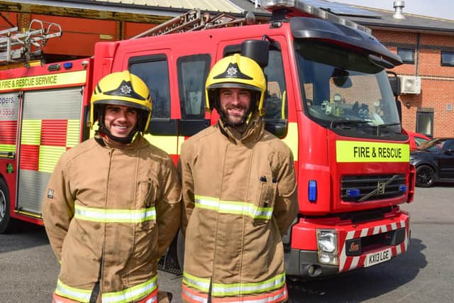 Sunderland stars Reece James and Will Grigg at Peterlee Fire Station