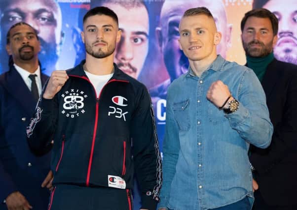 Josh Kelly and PRZEMYSLAW RUNOWSKI and Final Press Conference ahead of their WBA International Welterweight fight at the O2 Arena on Saturday Night. 18th April 2019 Picture By Mark Robinson.