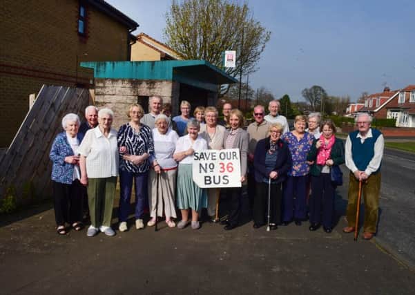 Oakfielkd Close residents are complaining of plans to axe the Number 36 bus at East Rainton, pictured at the bus stop in Silksworth Road