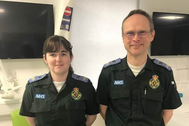 Claire McGahan and Adrian Langford who are in the final year of their Diploma of Higher Education Paramedic Practice at the University of Sunderland.