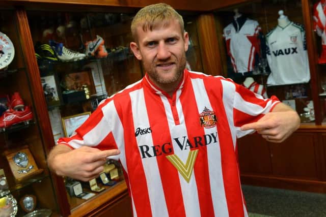Former boxing champion and now a successful gym owner in California, Tony Jeffries, during a visit back home to Sunderland