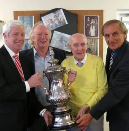 Ernie Jones with Sunderland AFC FA Cup winners Jimmy Montgomery, Micky Horswill and Dick Malone.