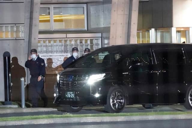 A car for Carlos Ghosn outside the detention centre. Picture: PA.