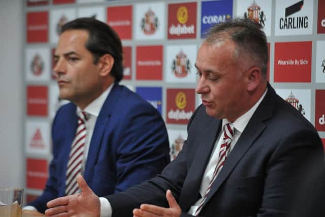 Stewart Donald and Charlie Methven at their first Sunderland press conference