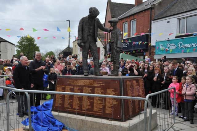 Unveiling of Ray Lonsdale's newly created sculpture in Hetton-le-Hole.