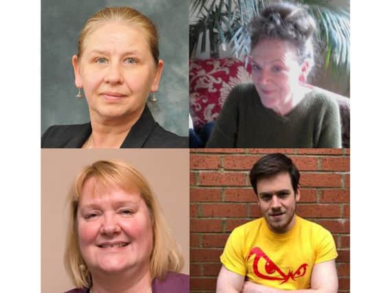 Top (l-r): Fiona Miller (Labour), Hazel Whitfield (UKIP)
Bottom (l-r): Hilary Johnson (Conservative Party), Sean Terry (Liberal Democrat)