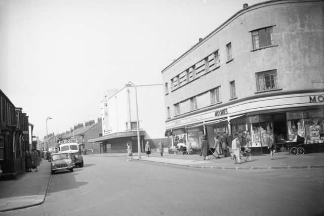 Sea Road shops and the Marina cinema in 1961.
