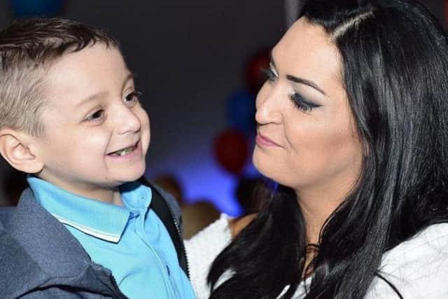 Bradley Lowery and mum Gemma pictured together on his sixth birthday party.