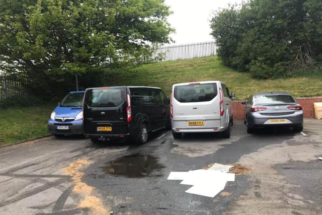 The North East Autism Society vehicles which were left damaged.