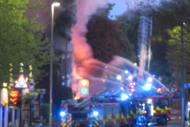 Firefighters tackle the huge blaze in West Boldon. Pic: Paul Taylor.