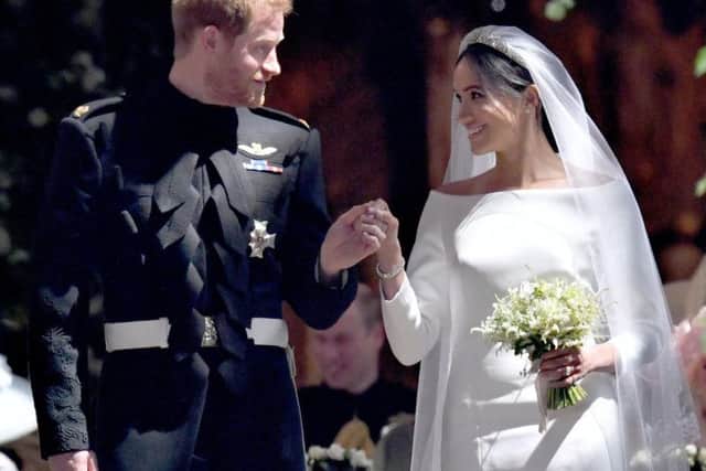 The Duke and Duchess of Sussex, Harry and Megan, pictured on their wedding day.