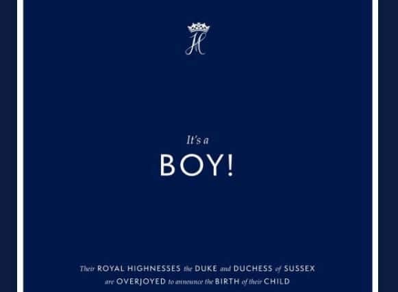 The announcement made on the @SussexRoyal Instagram account.